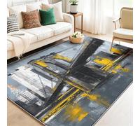 Modern City Bridge Soft Touchm Flannel Printed Carpet 140 x 200 cm - Washable Non-Slip Low Pile Area Rug for Living Room Dining Room Bedroom,Grey