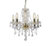 Modern Classic Clear Gold Marie Therese 5 Light Ceiling Pendant Chandelier