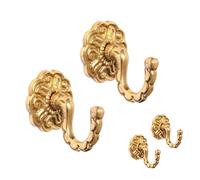 Modern & Classic Designs Screw In Tassel Hold Rosette Hook Brass Curtain Tie Back Hooks Ball End Curtain Holdbacks Hooks U Shaped Curtain Tie Hooks for Curtains Clothes Coat Hanger Hook Pack of 2.