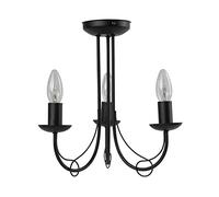 Modern Classic Matt Black 3 Arm Ceiling Light Fitting Chandelier Bedroom Lounge