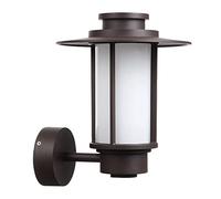 Modern Classical Outdoor Wall Lights, Waterproof IP54 Exterior Fixtures, Matte Black Lantern Porch Lamp, LED Sconce for Garage & Patio, Stylish Outside Lighting (Brown)