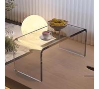 Modern Clear Acrylic C Shaped Coffee Side Table for Bedroom Living Room and Patio 12mm Thickness 60x40x40cm