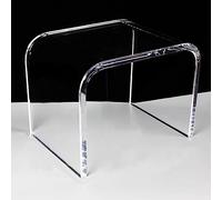 Modern Clear Acrylic U-Shaped Accent Table Rounded Edges Coffee Table for Small Spaces Stylish Living Room & Bedroom Furniture Contemporary Decor Piece