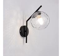 Modern Clear Glass Globe Wall Lamp Glass Ball Wall Sconce,for Bedside,D Century Wall Mounted Lantern Nordic Indoor Bathroom Vanitys/Black/Black