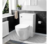 Nes Home Eddy Modern Cloakroom BTW WC Unit, Curved Rimless Toilet and Soft Close Seat