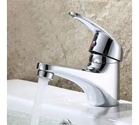 Modern Cloakroom Mini Monobloc Basin Sink Mixer Tap Brass Single Lever Round Chrome Bathroom Taps Basin Sink Monobloc Mixer Faucet Cloakroom Tap with Pop-Up Waste & 2 Hoses & Free Fixings