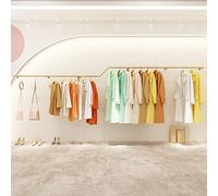 Modern Clothes Rack Creative Garment Hanging Bar, Clothing Store Retail Display Rack Wall Mounted Hanging Shelf, Closet Organizer Coat Rack Clothes Rod Towel Rack, Commercial Boutique Clothe
