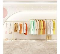 Modern Clothes Rack Creative Garment Hanging Bar, Clothing Store Retail Display Rack Wall Mounted Hanging Shelf, Closet Organizer Coat Rack Clothes Rod Towel Rack, Commercial Boutique Clothe