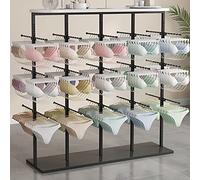 Modern Clothes Retail Space Saver Garment Rack, Adjustable Underwear Rack Bra Display Fixture Double Sided Hanging Rods, Clothing Store Hanger Metal Storage Shelves, Jewelry Keyring Shelf So