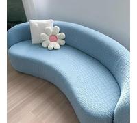 Modern Cloud Curved Sofa Cover - Stretch Semi-Circular Sectional Slipcover, Non-Slip Elastic Couch Protector for Round/Arc Sofas(Light Blue,1 seat [37-57 inch])