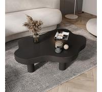 Modern Cloud-Shaped Coffee Table Irregular Round Wood End Table with Thick Legs Stylish Living Room Furniture for Contemporary Decor