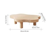 Modern Cloud-Shaped Coffee Table - Unique Round Wood End Table with Thick Legs, Stylish Living Room Furniture for Contemporary Decor and Chic Home Aesthetics