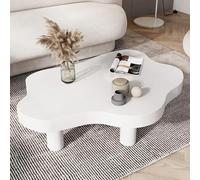 Modern Cloud Shaped Wood Coffee Table with Thickened Round Corners and 3 Legs for Living Room Furniture