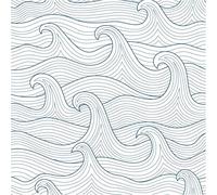 Modern Coastal Wave Peel and Stick Wallpaper,44 x 500 cm Navy and White Wallpaper Blue Ocean Waves Sea Self Adhesive Wall paper Self Adhesive Furniture Wrap for Living Room,Bathroom,Cabinet,Drawer