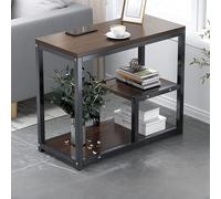 Modern Coffee Side Table with Multi Layer Storage, Sturdy Iron Frame for Living Room and Bedroom