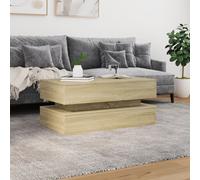 vidaXL Coffee Table with LED Lights End Table Tea Side Sofa Table Sonoma Oak