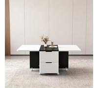 Modern Coffee Table Space Saving Retractable Dining Table with Hidden Sto Cartment Marble Top for 6 8 People Slish Living Room & Dining Room Fur