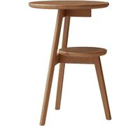 Modern Coffee TableDouble Round Wooden Side Table Easy Assembly Stylish Decorative Coffee Table with Storage Shelf for Living Room & BedroomPerfect for Home Decor