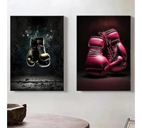 Modern Colorful Boxing Gloves Art Sports Boxing Motivational Minimalist Canvas Painting Modern Home Decor 70x100cmx2 Frameless