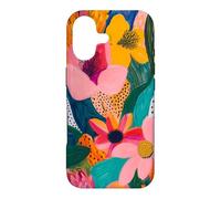 Modern Colorful Floral Abstract Botanical Flowers Aesthetic Case for iPhone 17