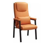 Modern Comfy Leather Guest ChairHigh Back Accent Armchair with Pillow for Office Waiting Room & ReadingStylish Leisure Furniture for Guests