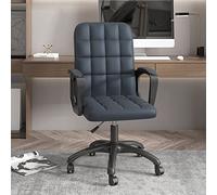 Modern Comfy Office Chair - Adjustable Height Linen Upholstered Swivel Chair with Wheels, Ergonomic Executive Desk Chair for Home & Office Use