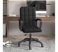 Modern Comfy Office Chair - Adjustable Height Swivel Computer Chair with Linen Upholstery, Rolling Wheels, Ergonomic Design for Home & Executive Workspaces