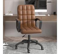 Modern Comfy Office Chair - Linen Upholstered Swivel Computer Chair, Adjustable Height with Wheels, Ergonomic Executive Armchair for Home & Office