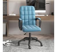 Modern Comfy Office Chair - Linen Upholstered Swivel Computer Chair, Adjustable Height with Wheels, Executive Armchair for Home & Office Use