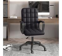 Modern Comfy Swivel Office Chair - Adjustable Height Linen Upholstered Computer Desk Chair with Wheels, Ergonomic Executive Armchair for Home & Office Use