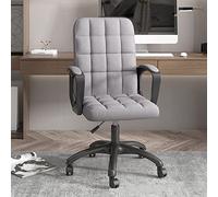 Modern Comfy Swivel Office Chair - Adjustable Height Linen Upholstered Desk Chair with Wheels, Ergonomic Executive Armchair for Home & Office Use