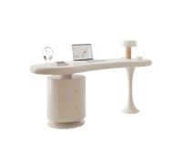 Modern Computer Desk with Drawers Stylish Office & Makeup Table 140cm Home Furniture with Curved Legs Versatile Workstation for Study & Beauty Use