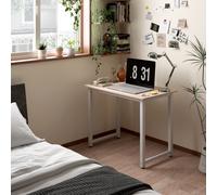 Modern Computer Desk, Writing Table with Metal Frame, White HOMCOM White Medium
