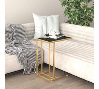 vidaXL Computer Side Table Black Tempered Glass Home Couch Coffee End Table