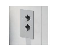 Modern Concealed Shower Valve Thermostatic Twin Outlet Chrome Dual Control