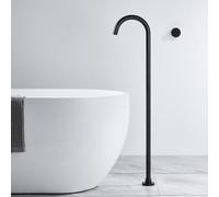 Modern Concealed Wall Shower Mixer Tap Single Handle Brass Faucet for Bath Tub Hot & Cold Water Floor Mounted Stylish Black Finish Made in China