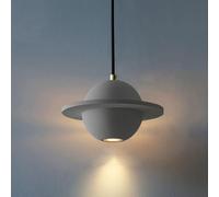 Modern Concrete Cement Pendant Light Creative Planet Shape LED Hanging Nordic 5W Warm White Indoor Chandelier for Kitchen Island Bedroom(Cement Color)
