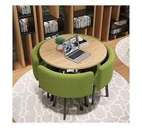 Modern Conference Room Table Business Coffee Table Leisure Table and Chair Set Cafe Balcony Living Room Simple Round Dining Table Office Business Meeting Reception Cotton Linen (Color : Red) (Green)