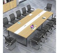Modern Conference Table for 812 People - Sturdy Rectangular Office Meeting Table with Cable Management Metal Frame Black/White Finish Perfect for Professional Spaces