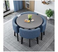 Modern Conference Table Set with 4 Chairs - Stylish Kitchen Breakfast Bar Table & Chair Combo for Office Reception, Club, Compact Spaces - Ergonomic Design & Space-Saving Solution