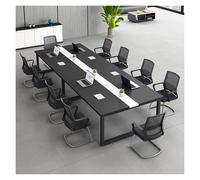 Modern Conference Table with Cable Duct 240x100x74cm Seats 812 Stylish Lar Meeting Table with Black Metal LegsPerfect for Office & Business Use