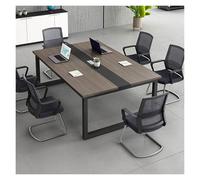 Modern Conference Table with Cable Duct Black Metal Frame Seats 812 Ideal for Meetings and Collaborations 160x120x74cmStylish Office Furniture