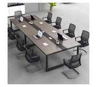 Modern Conference Table with Cable Duct Black Metal Legs 812 Person Seating Large Meeting Table for Office or Home Dimensions 240x120x74cm