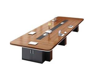 Modern Conference Table with Cable Management Grommets - Office Meeting Table for Conference Room & Restaurant - Spacious 350x150cm (138x59in) Design