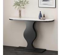 Modern Console Accent Table with Geometric Metal Base, Stylish Narrow Long Sofa Table for Living Room, Hallway, Foyer