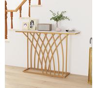 Modern Console Table 120cm Faux Marble Narrow Entryway Hallway Table Accent Desk