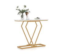 Modern Console Table Faux Marble Narrow Entryway Hallway Table Accent Desk