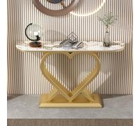 Modern Console Table for Entryway, Rock Board Top Sofa Table, Narrow Hallway Table for Living Room, Foyer, Hallway