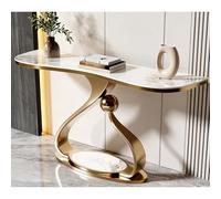 Modern Console Table Narrow Entryway Table with Light Strip Sintered Stone Top Sofa Table for Behind Couch Minimalist Luxury Decor for Foyer Living Room