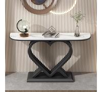 Modern Console Table with Rock Board Top, 39.4" Entryway Sofa Table for Living Room, Hallway, Foyer